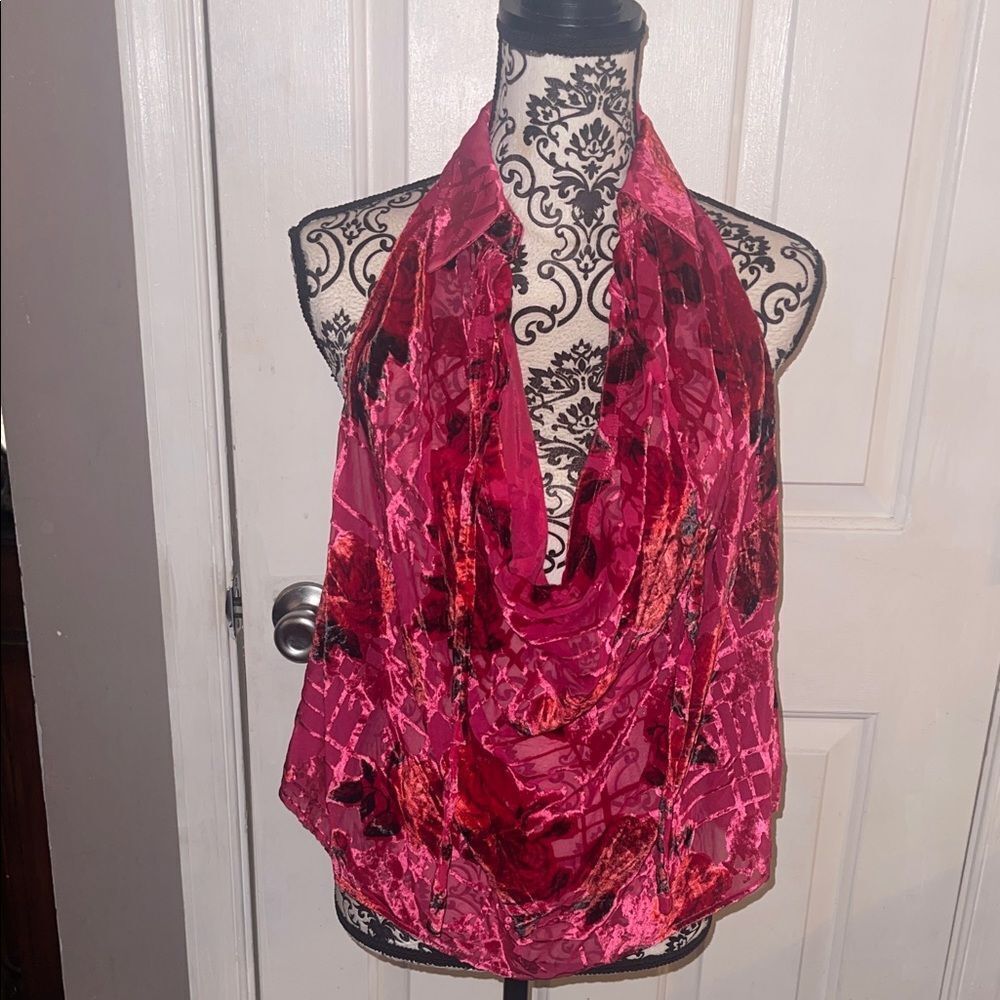 Free peopleNWT Pink and Red Halter Top